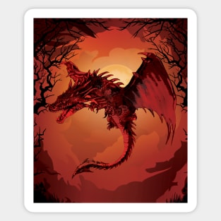 creative red dragon design Sticker